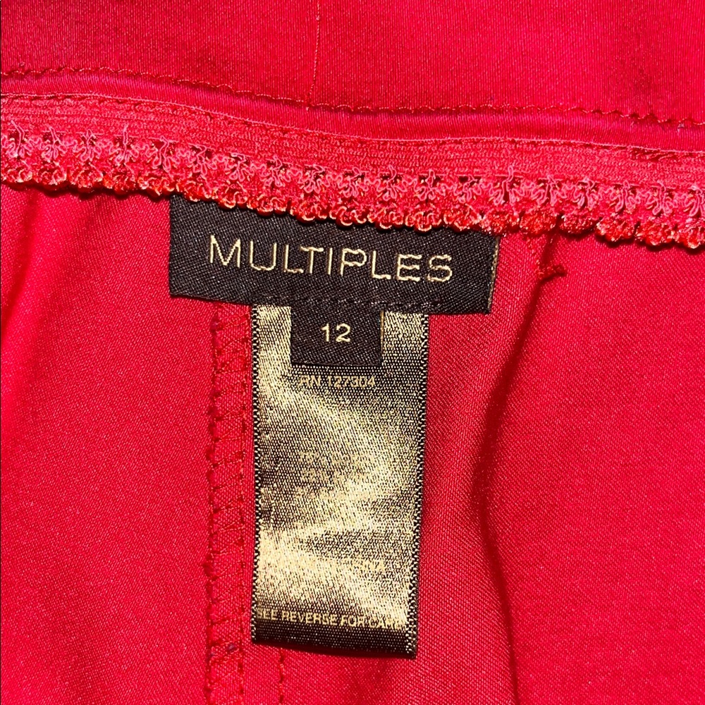 Multiples Bold Scarlet Wide Leg Pants - Picture 3 of 4